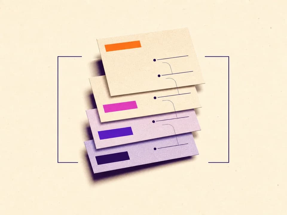 Stacked verification and evidence checklist cards.